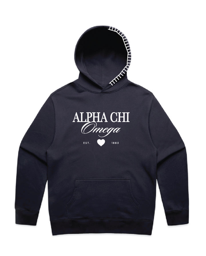 Heart Script Hood Stitch Sorority Hoodie