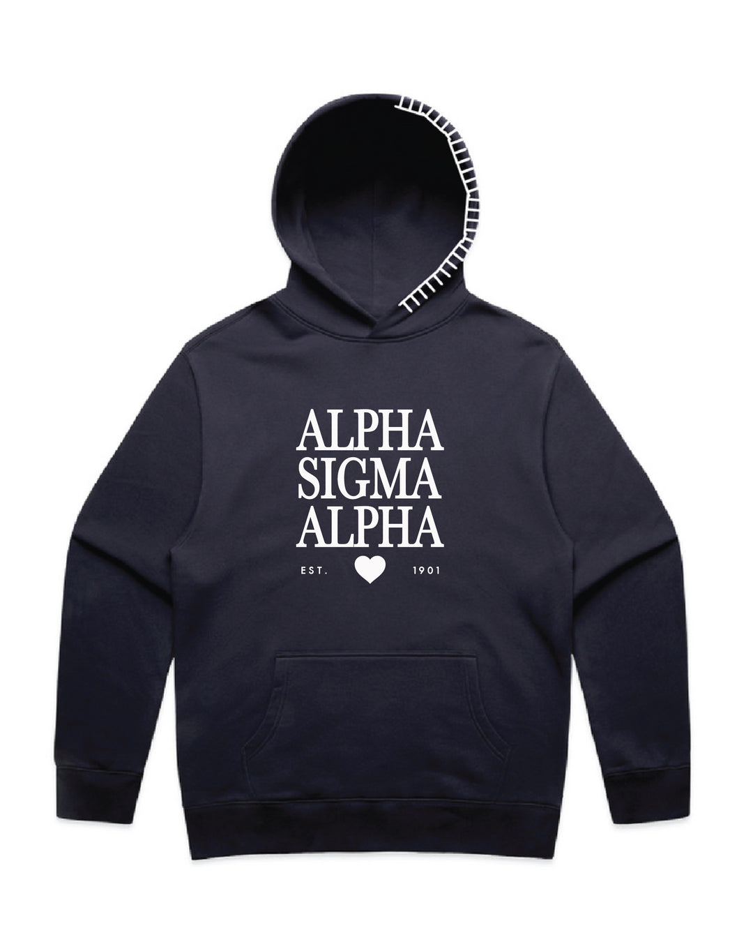 Heart Script Hood Stitch Sorority Hoodie