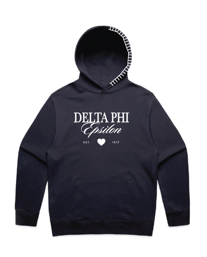 Heart Script Hood Stitch Sorority Hoodie