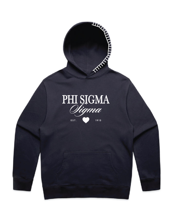 Heart Script Hood Stitch Sorority Hoodie
