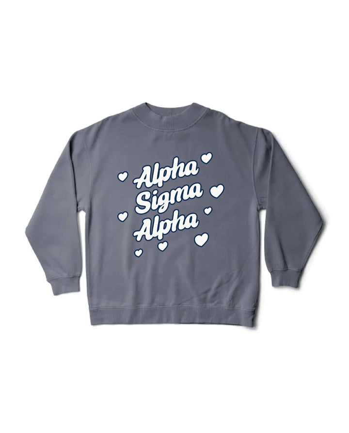 Heart Doodles Mock Neck Sorority Crewneck