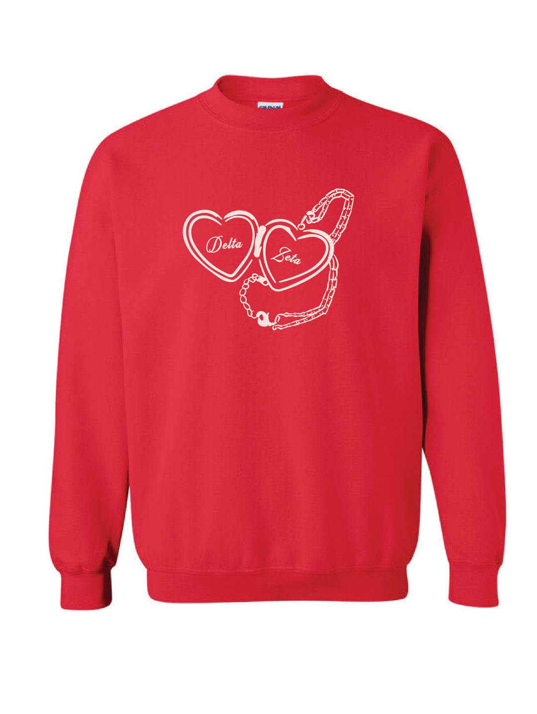 Heart Locket Red Sorority Crewneck
