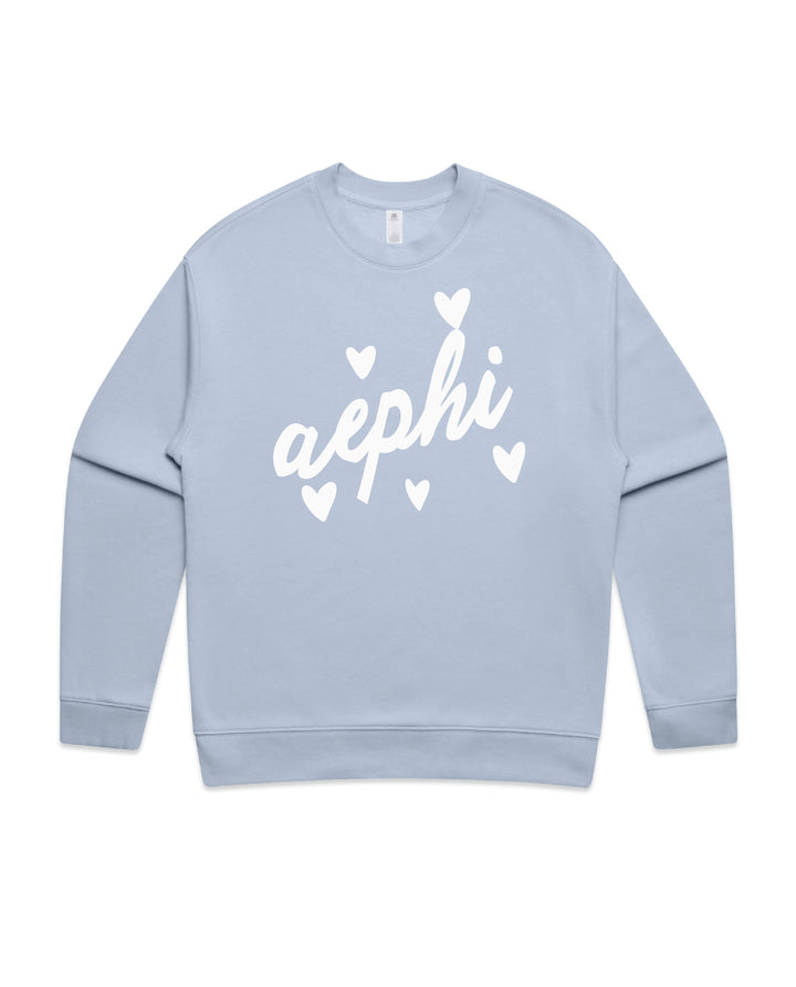 Heart Doodles Powder Sorority Crewneck