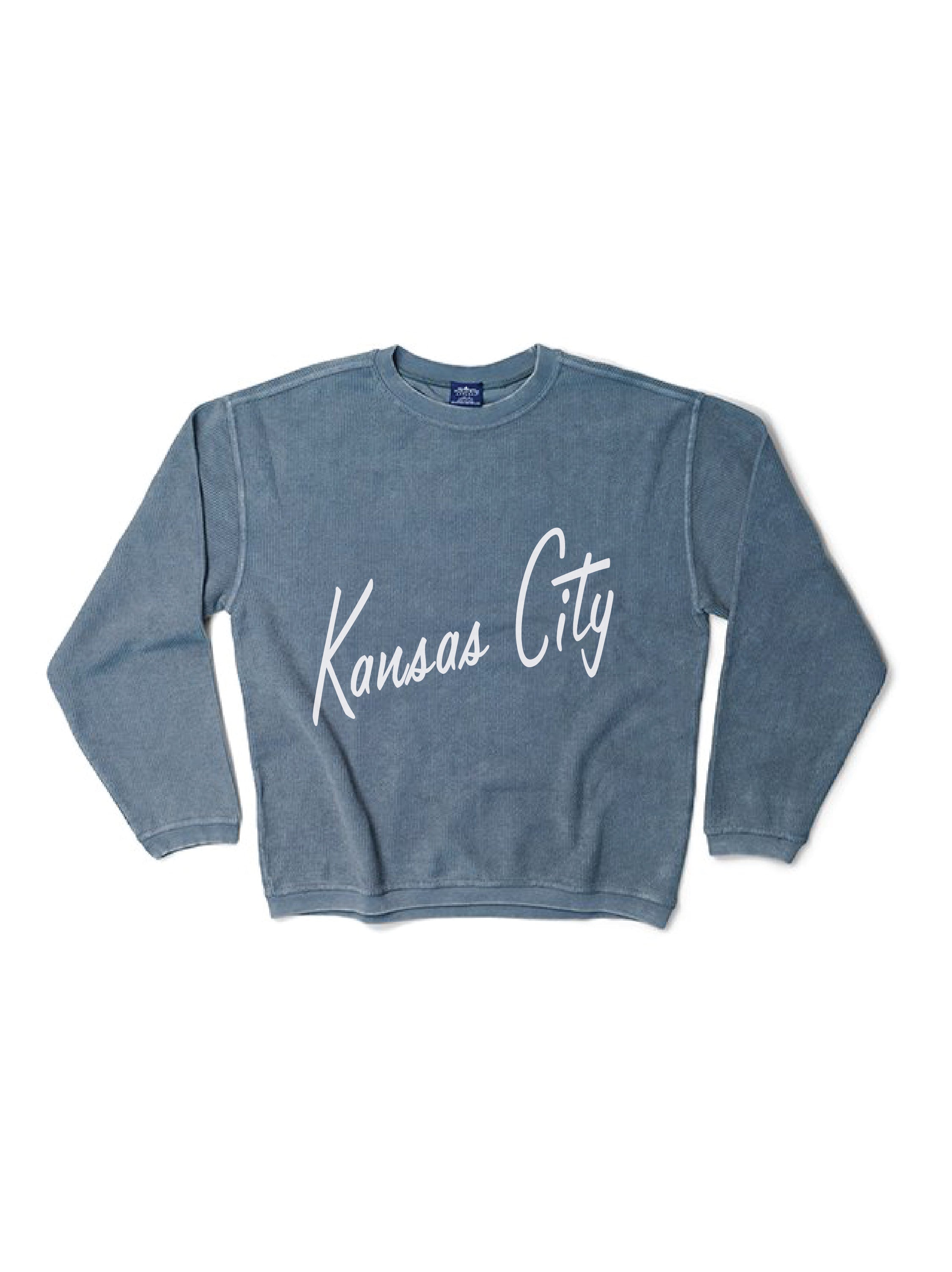 Kansas City Script Corded Crewneck Tee