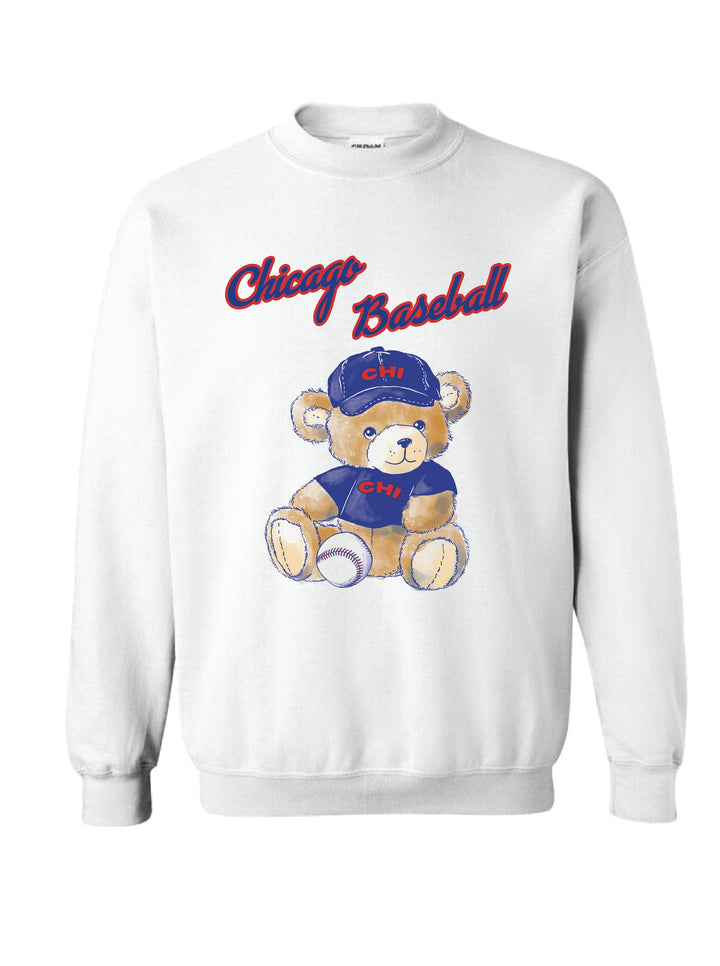 Chicago Blue/Red Baseball Teddy Crewneck