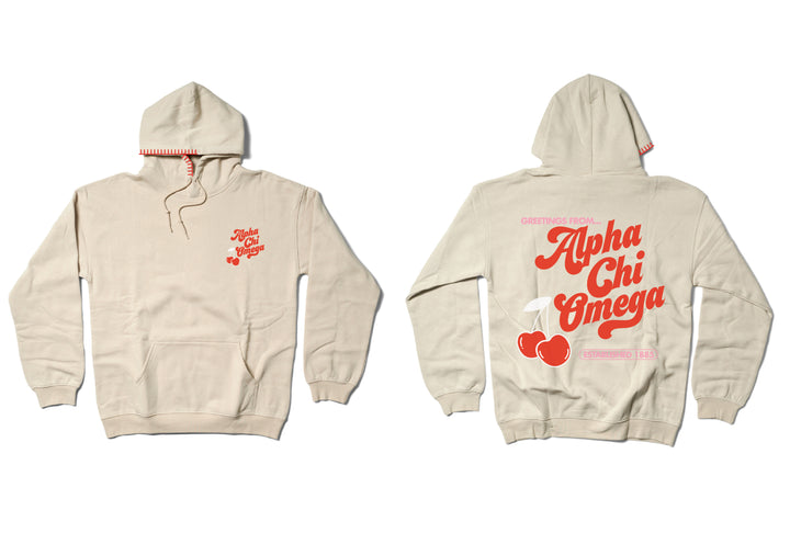 Hood Stitch Cherry Sand Matching Set Sorority Hoodie