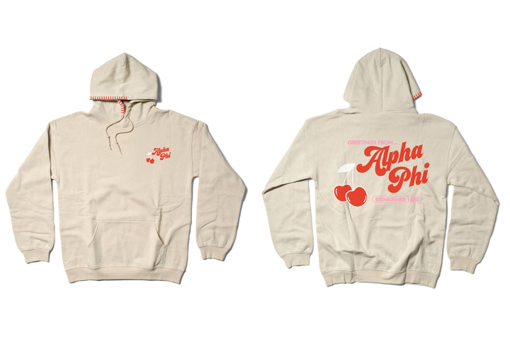 Hoodstitch Cherry Sand Matching Set Sorority Hoodie