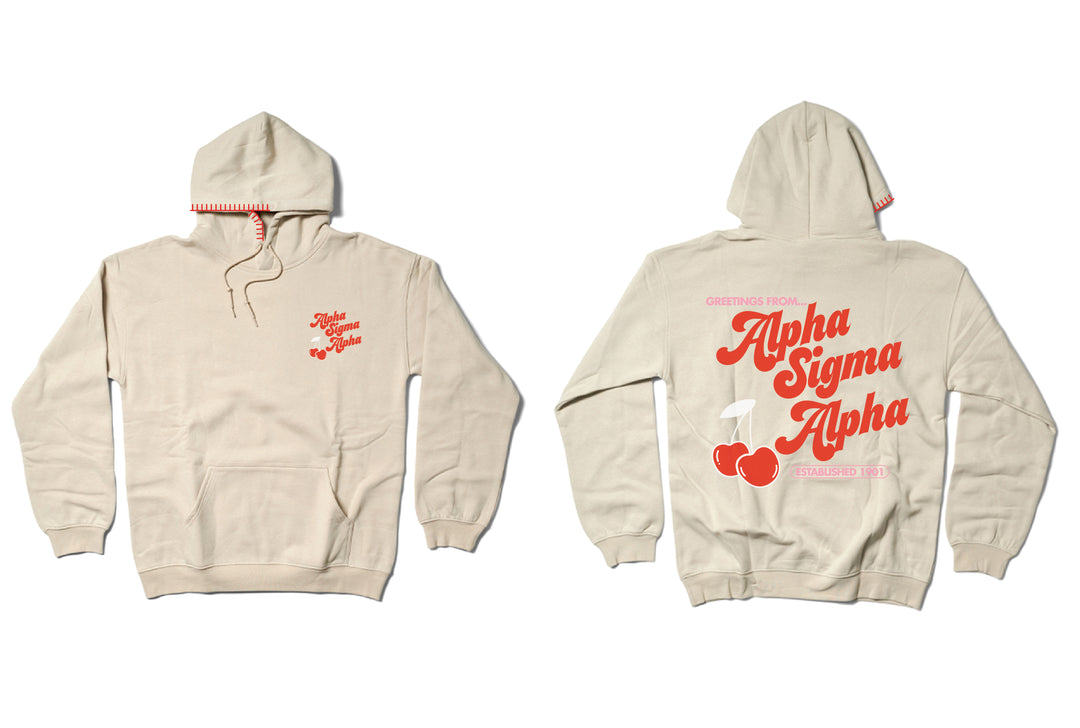 Hood Stitch Cherry Sand Matching Set Sorority Hoodie