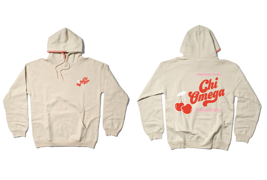 Hood Stitch Cherry Sand Matching Set Sorority Hoodie