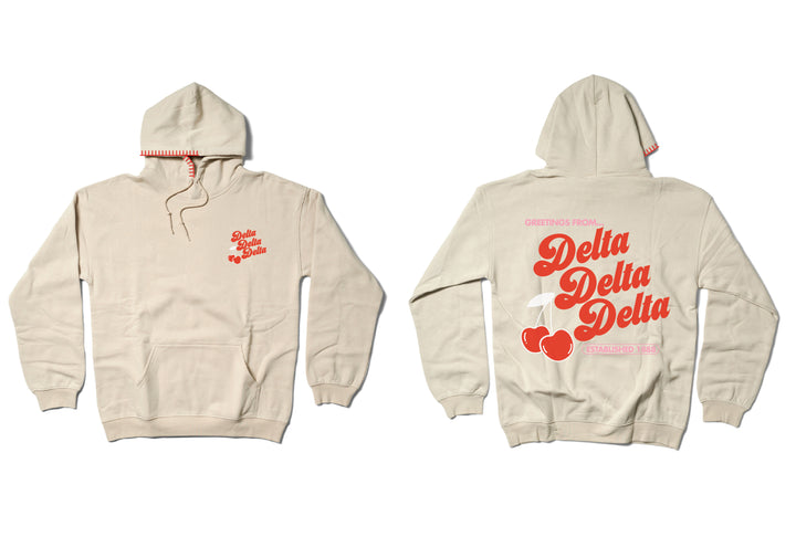 Hood Stitch Cherry Sand Matching Set Sorority Hoodie