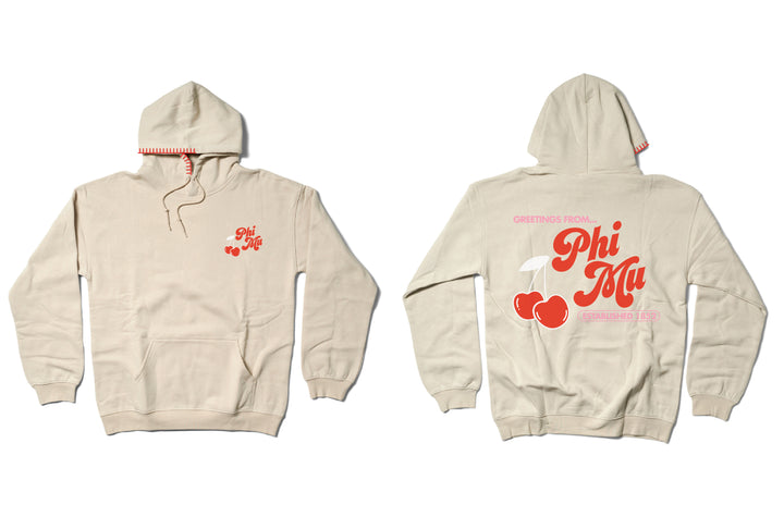 Hood Stitch Cherry Sand Matching Set Sorority Hoodie