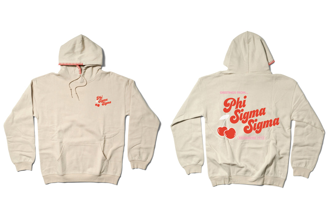 Hoodstitch Cherry Sand Matching Set Sorority Hoodie