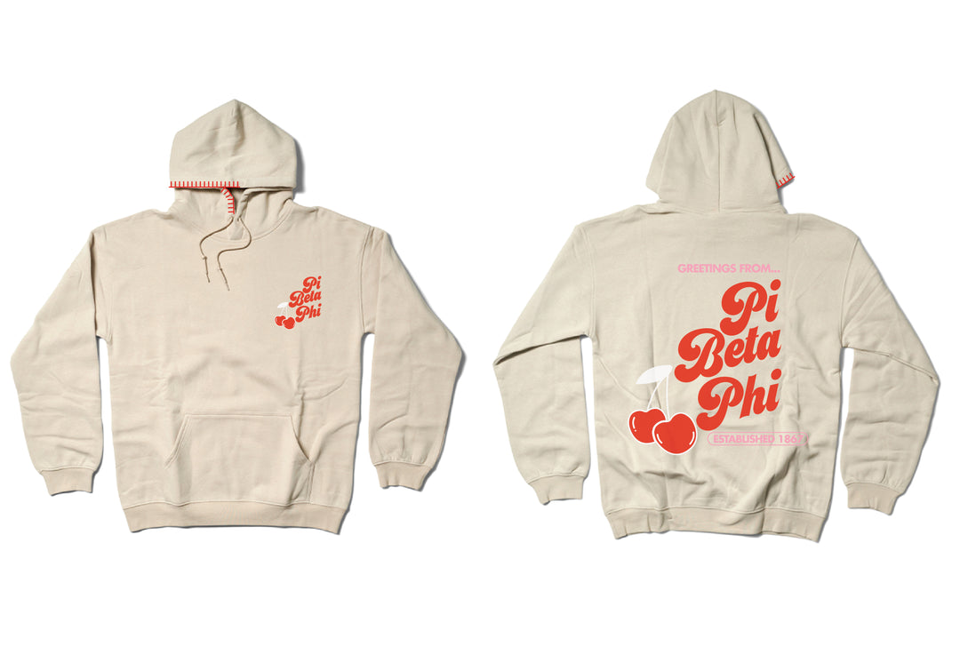 Hoodstitch Cherry Sand Matching Set Sorority Hoodie