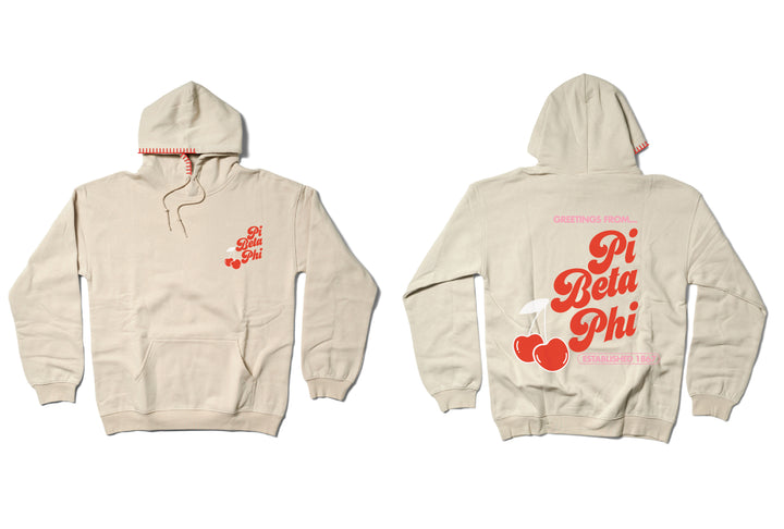 Hood Stitch Cherry Sand Matching Set Sorority Hoodie