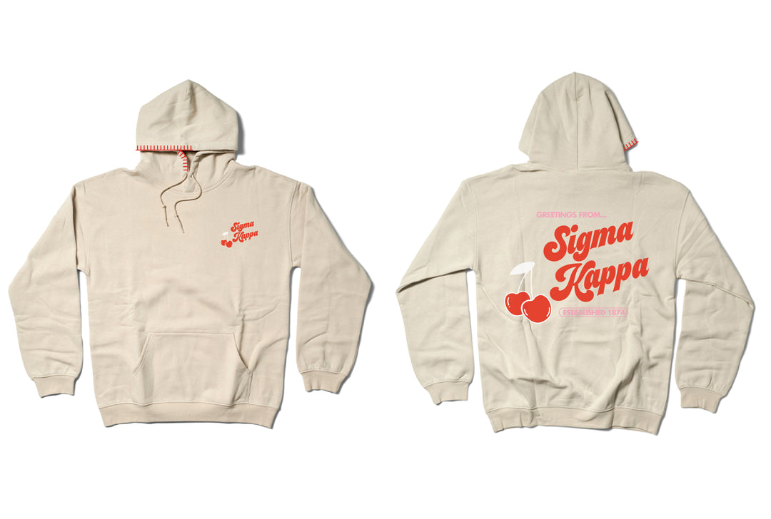 Hood Stitch Cherry Sand Matching Set Sorority Hoodie