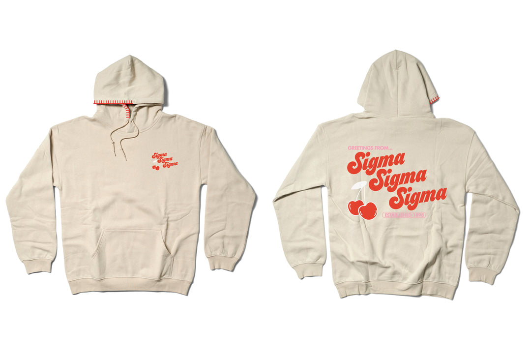 Hoodstitch Cherry Sand Matching Set Sorority Hoodie