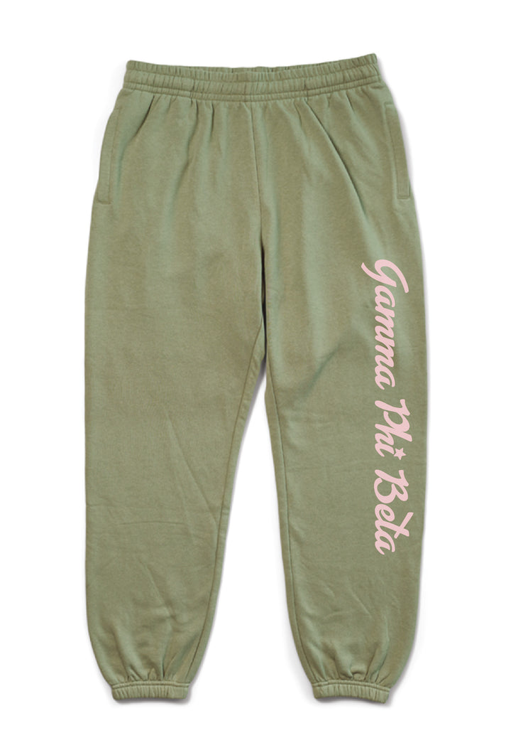 Hood Stitch Cursive Sage Matching Set Sorority Joggers