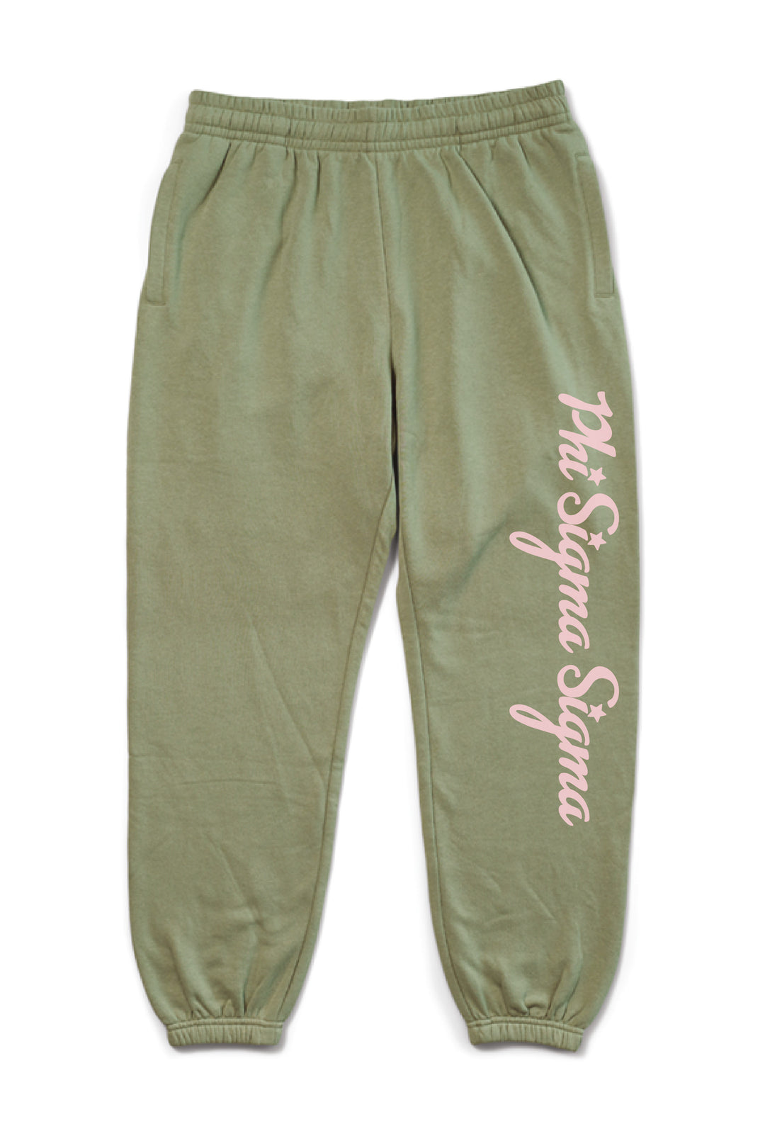 Hood Stitch Cursive Sage Matching Set Sorority Joggers