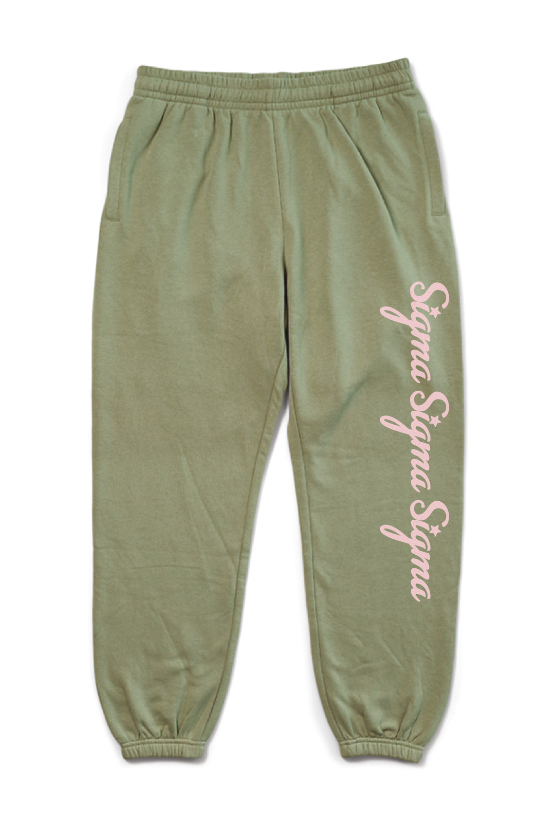 Hood Stitch Cursive Sage Matching Set Sorority Joggers