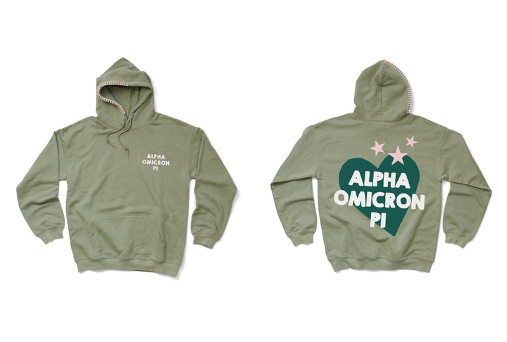 Hoodstitch Heart Sage Matching Set Sorority Hoodie