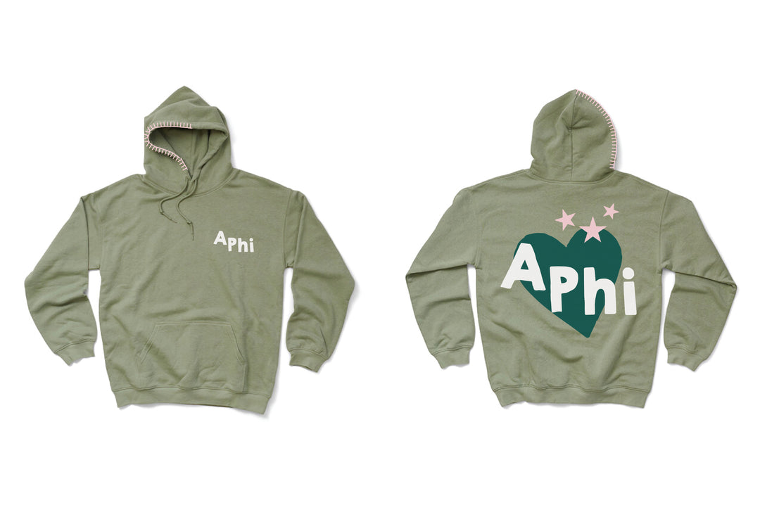 Hoodstitch Heart Sage Matching Set Sorority Hoodie