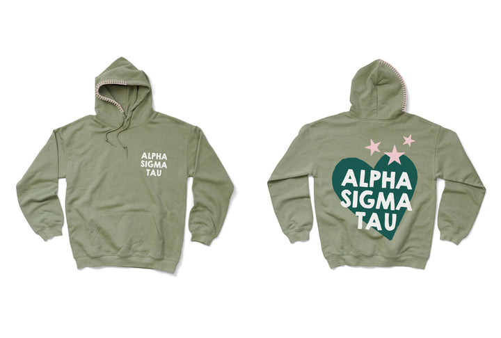 Hoodstitch Heart Sage Matching Set Sorority Hoodie