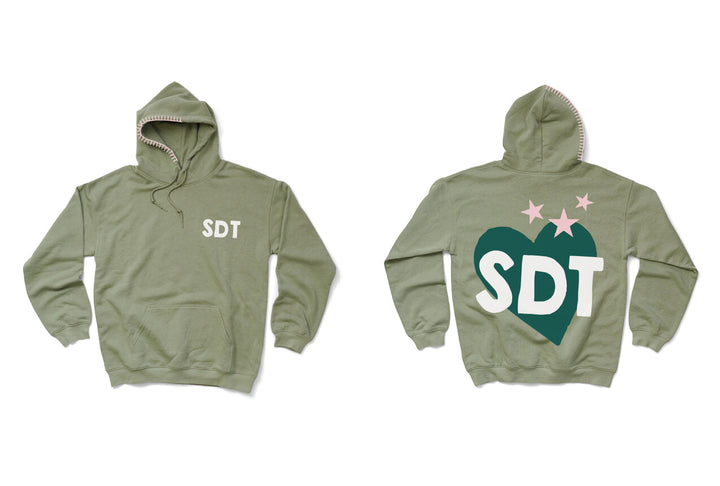 Hoodstitch Heart Sage Matching Set Sorority Hoodie