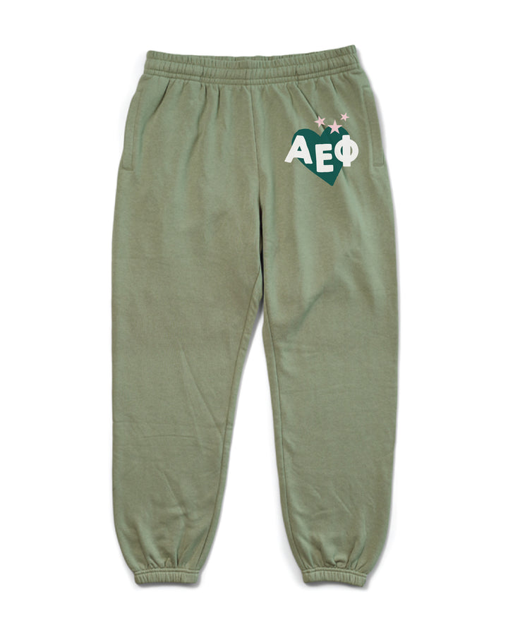 Hoodstitch Heart Sage Matching Set Sorority Joggers