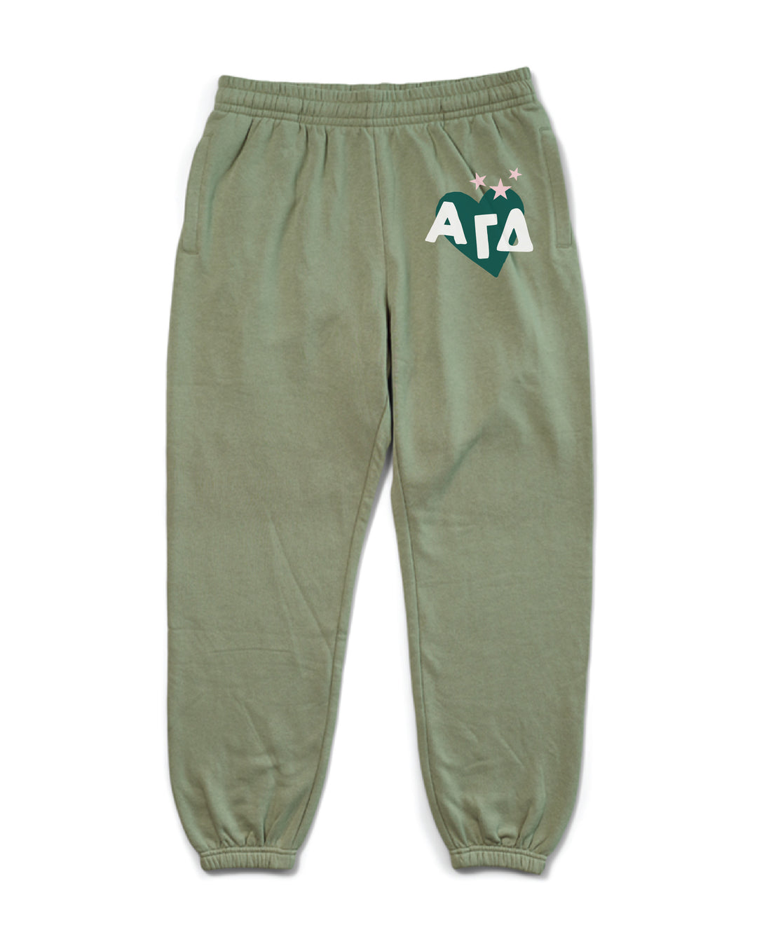 Hoodstitch Heart Sage Matching Set Sorority Joggers