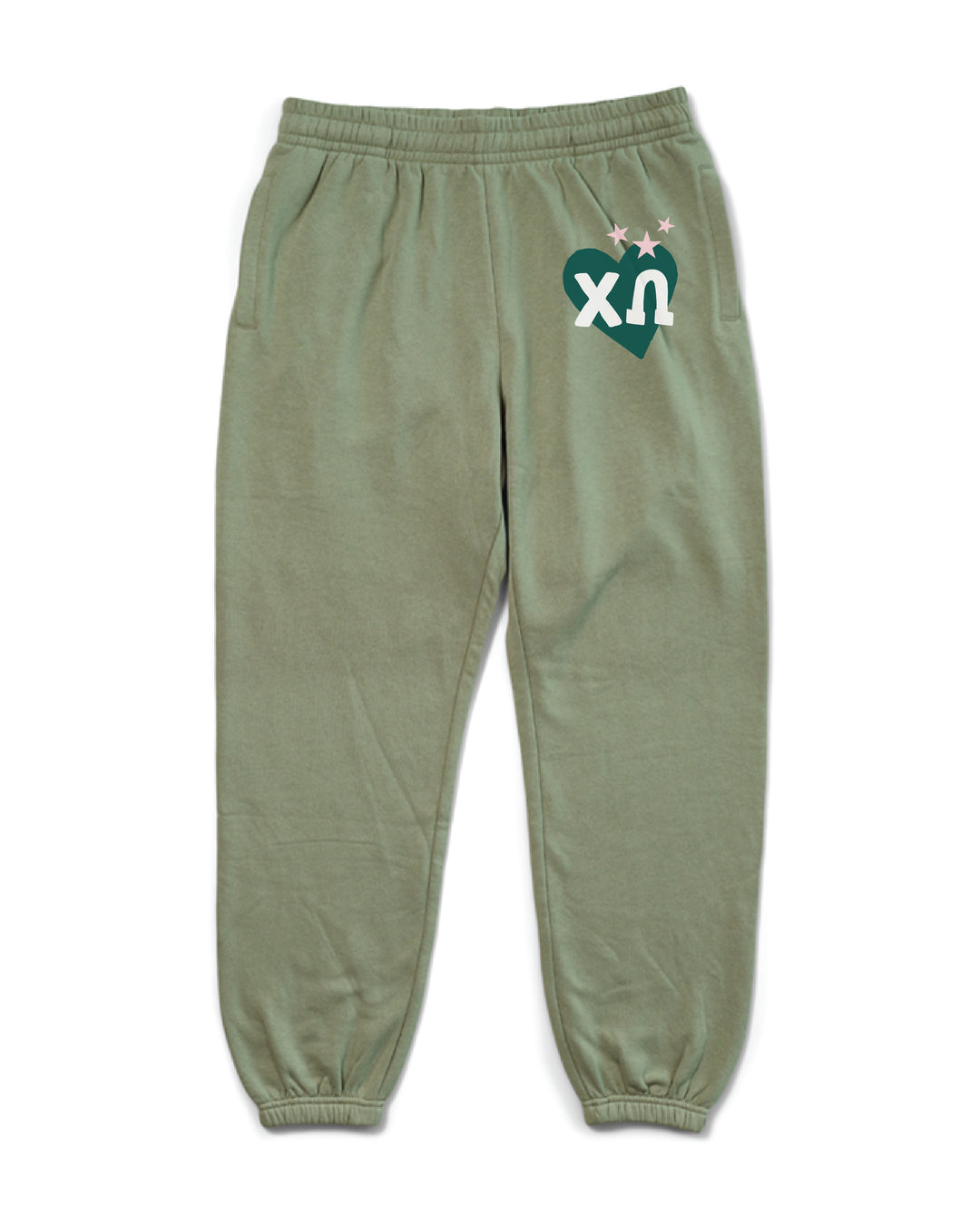 Hoodstitch Heart Sage Matching Set Sorority Joggers