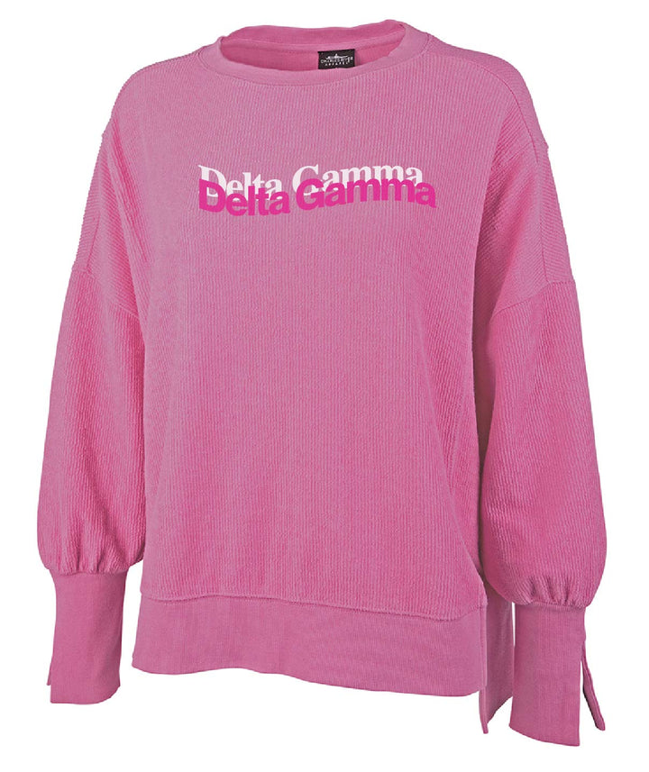 Hot Pink Wavy Corded Crewneck - 2XL - 3XL