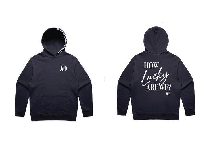 How Lucky Are We Hood Stitch Sorority Hoodie