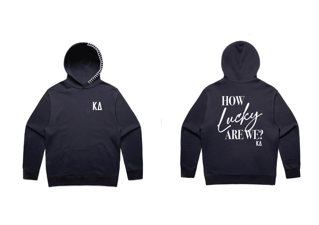 How Lucky Are We Hood Stitch Sorority Hoodie