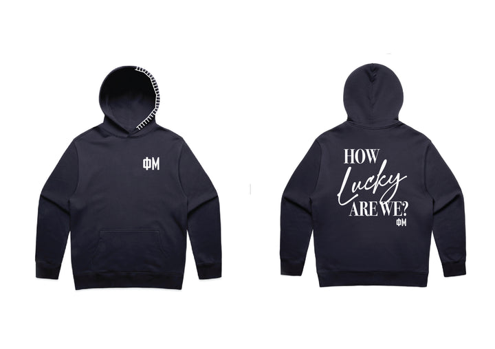 How Lucky Are We Hood Stitch Sorority Hoodie