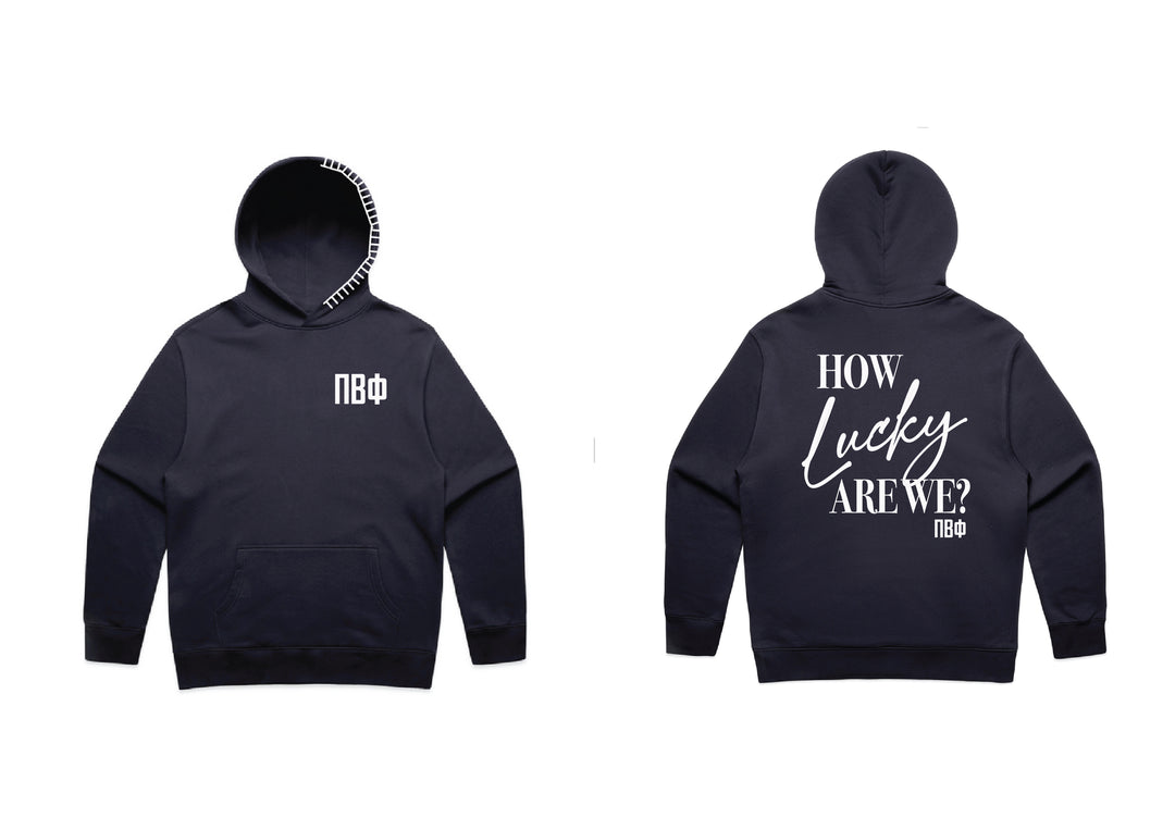 How Lucky Are We Hood Stitch Sorority Hoodie