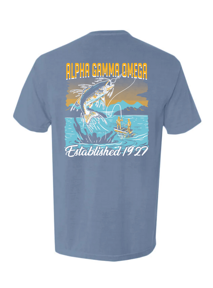 Alpha Gamma Omega Fishing Pocket Tee
