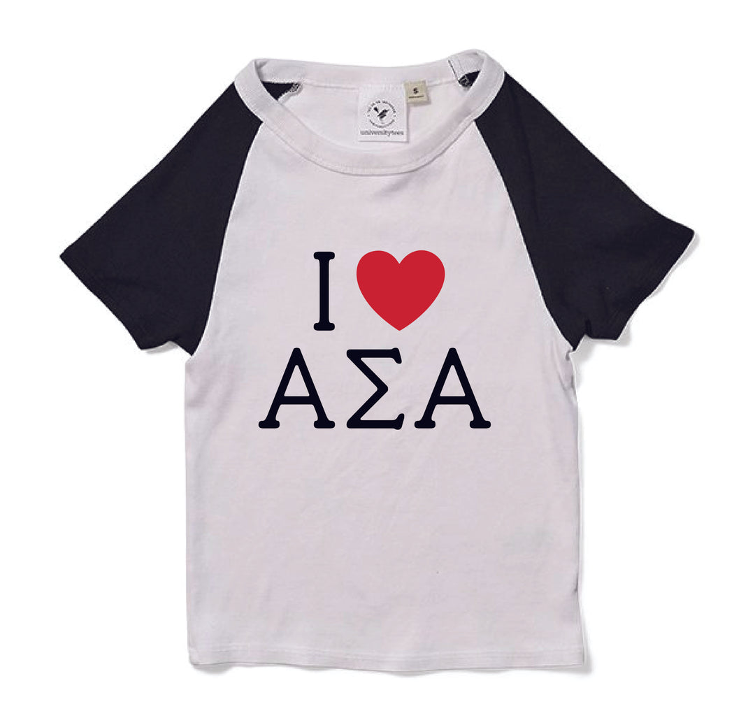 I Love Sorority Matching Set Raglan Baby Tee