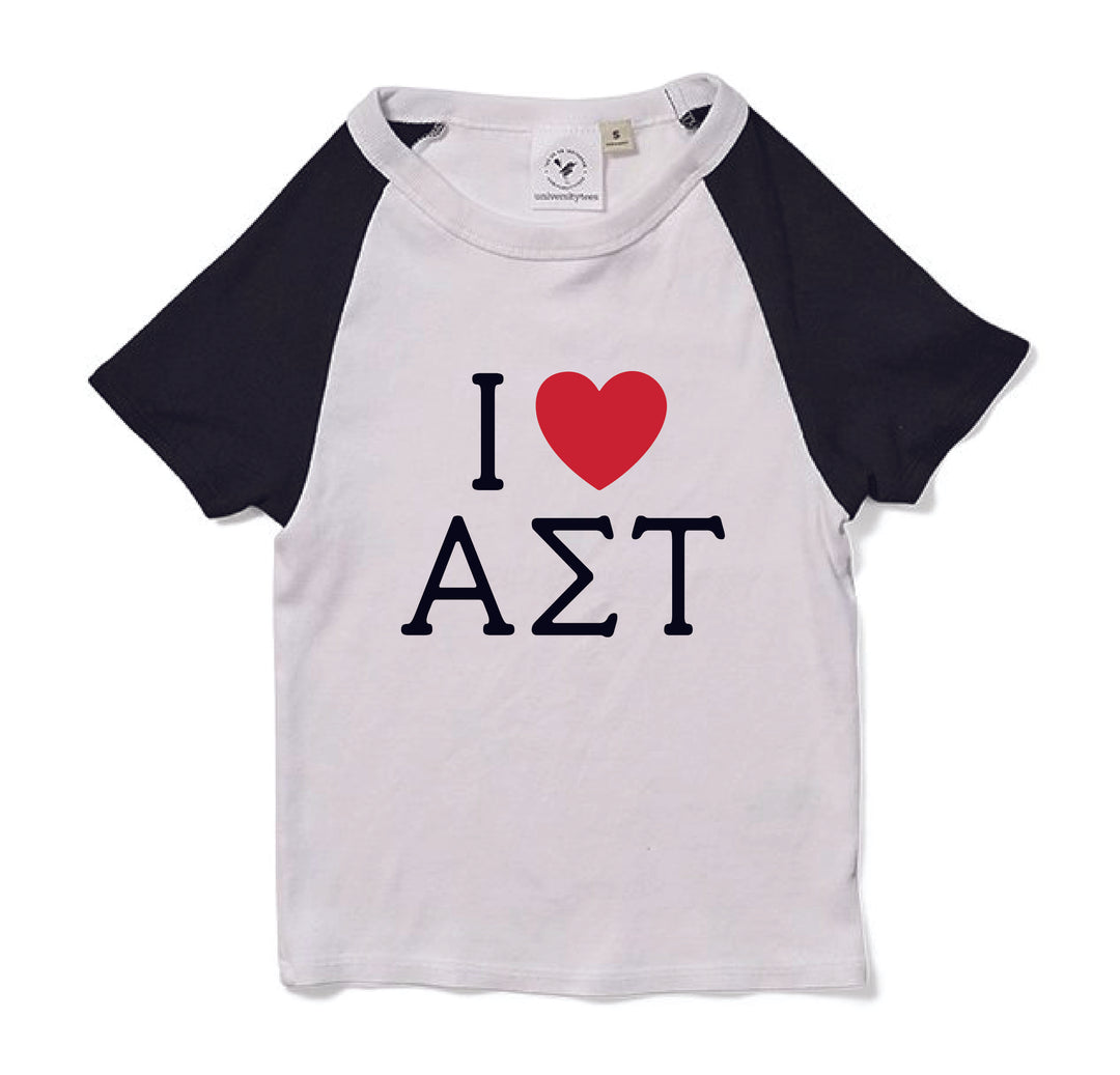 I Love Sorority Matching Set Raglan Baby Tee