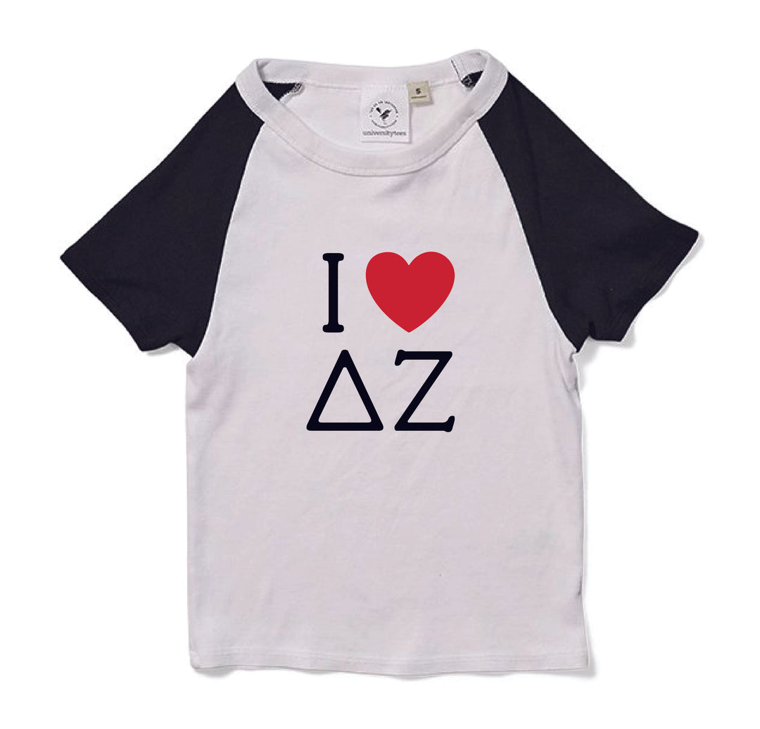 I Love Sorority Matching Set Raglan Baby Tee