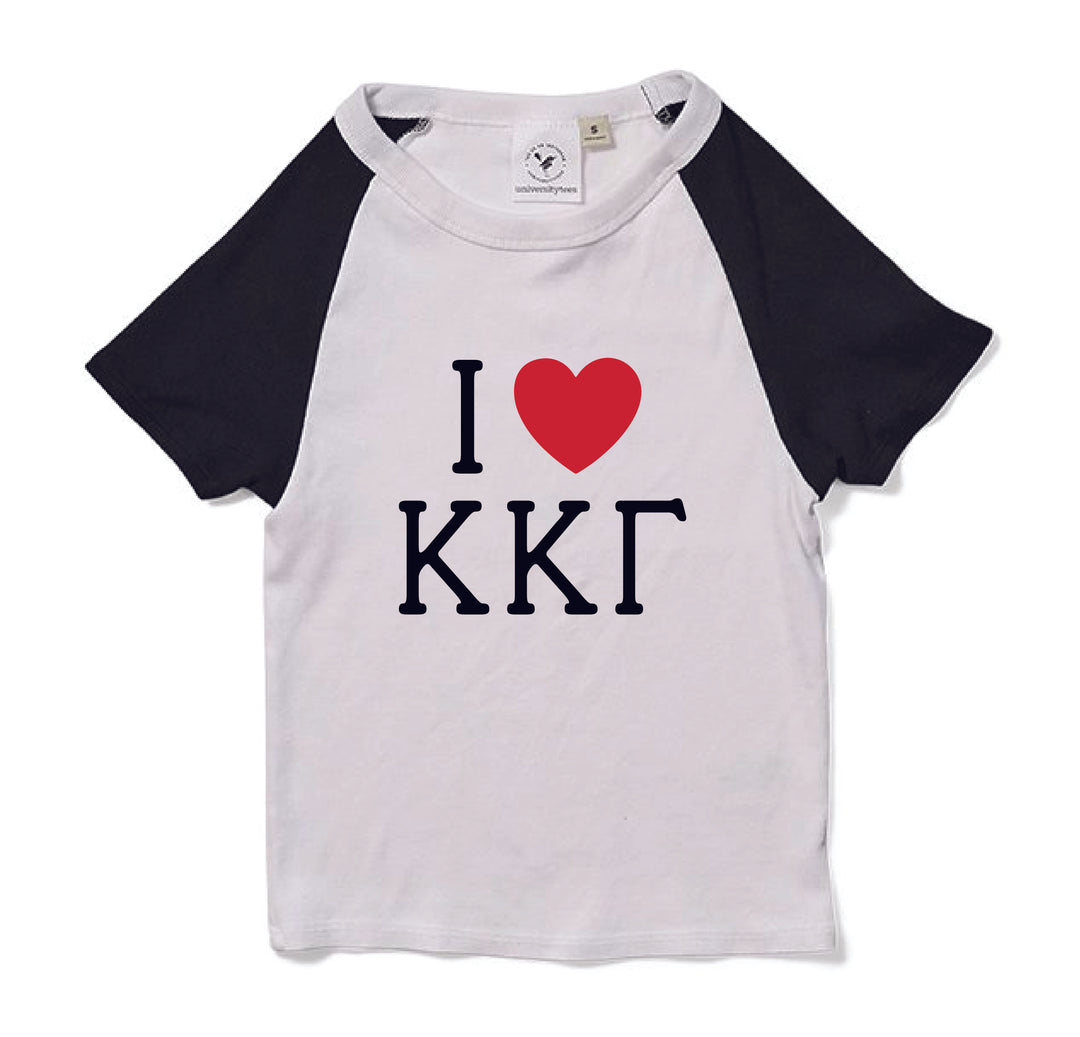 I Love Sorority Matching Set Raglan Baby Tee