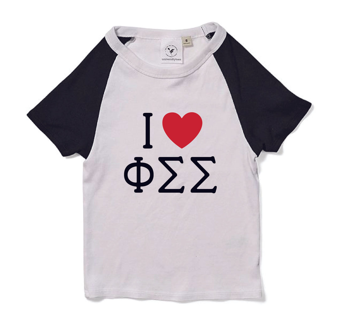 I Love Sorority Matching Set Raglan Baby Tee