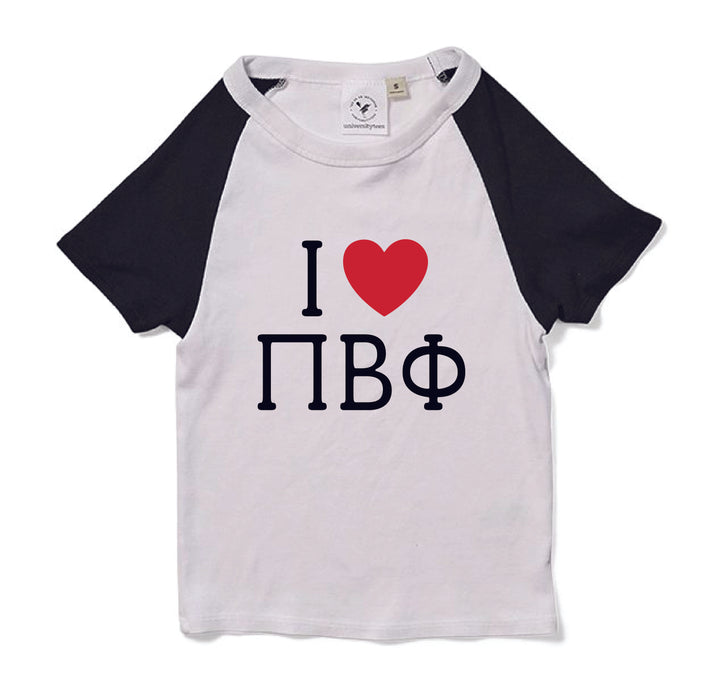 I Love Sorority Matching Set Raglan Baby Tee