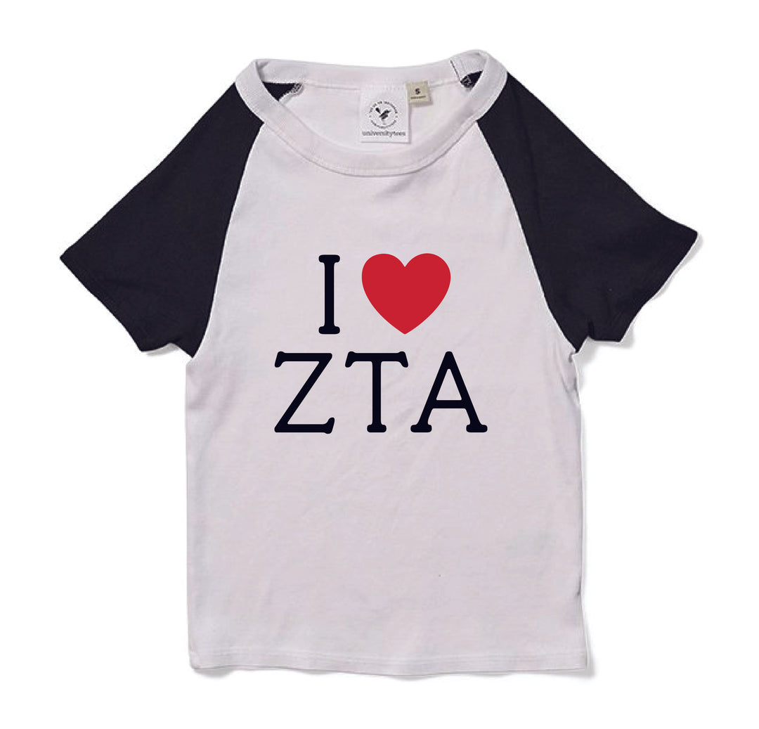 I Love Sorority Matching Set Raglan Baby Tee