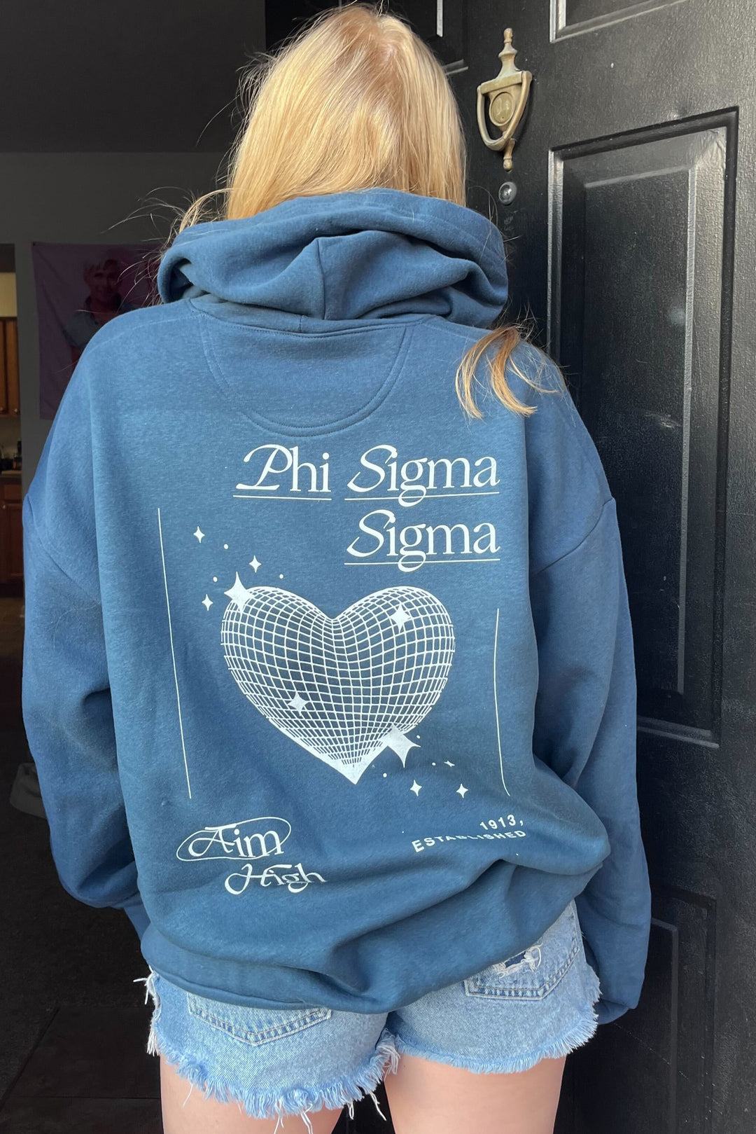 Disco Heart Sea Blue Sorority Hoodie