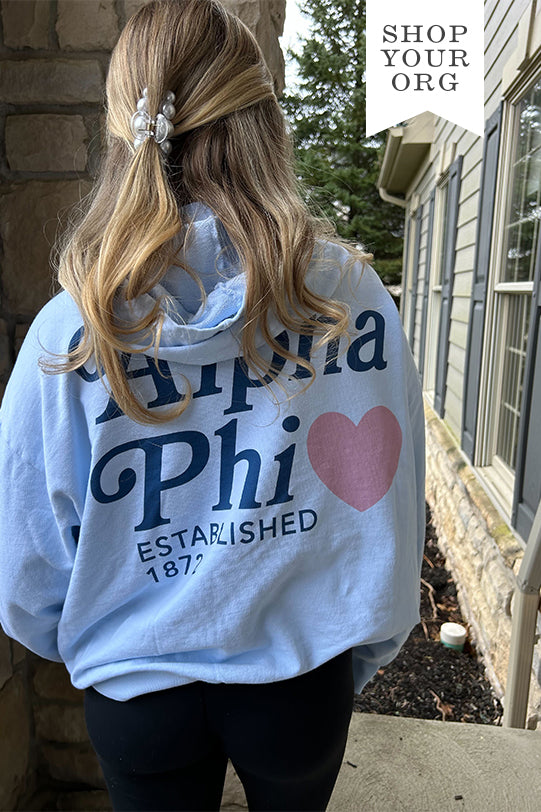 Arctic Blue Heart Light Weight Sorority Hoodie - 2XL