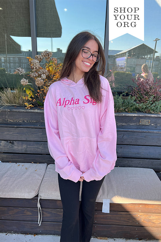 Bubblegum Heart Sorority Light Weight Hoodie