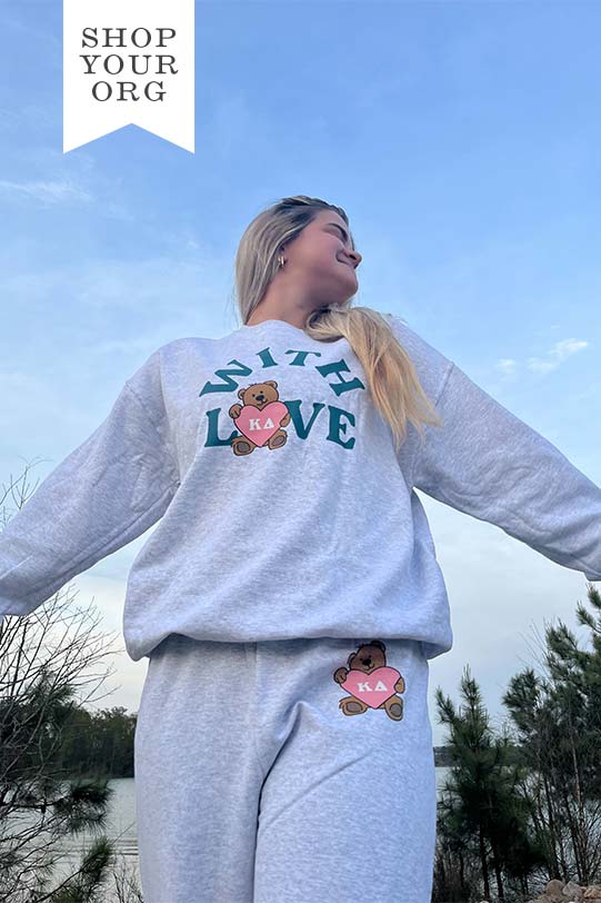 With Love Teddy Sorority Matching Set Sweatpants