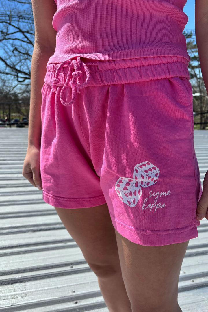Alpha Delta Pi Ultra Pink Dice Sorority Shorts