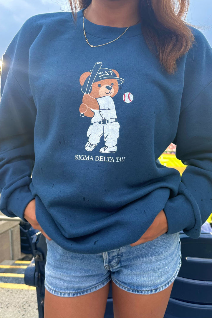 Teddy Bear Baseball Sorority Crewneck