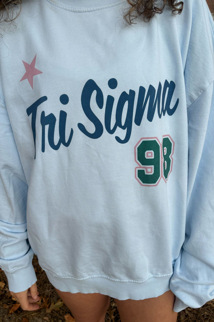Est Year Arctic Blue Light Weight Sorority Crewneck